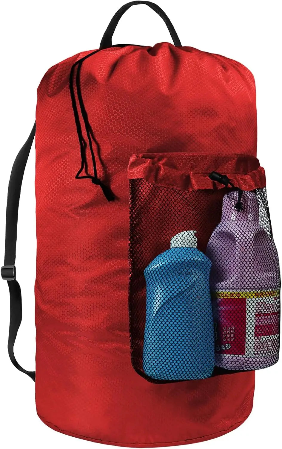 Laundry Bag/Backpack with Shoulder Straps and Mesh Pockett,