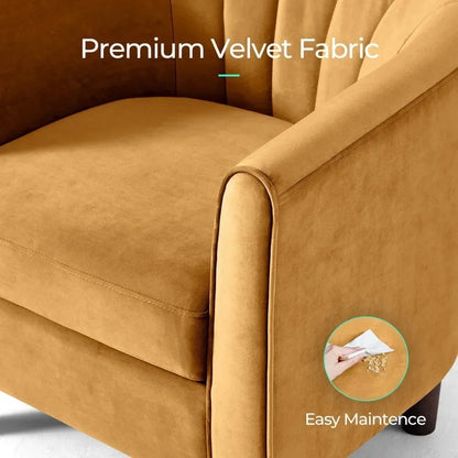 Modern Velvet Accent Barrel Armchair