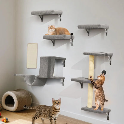 6 in 1 Pet Wall Furniture Set, Stable & Safe