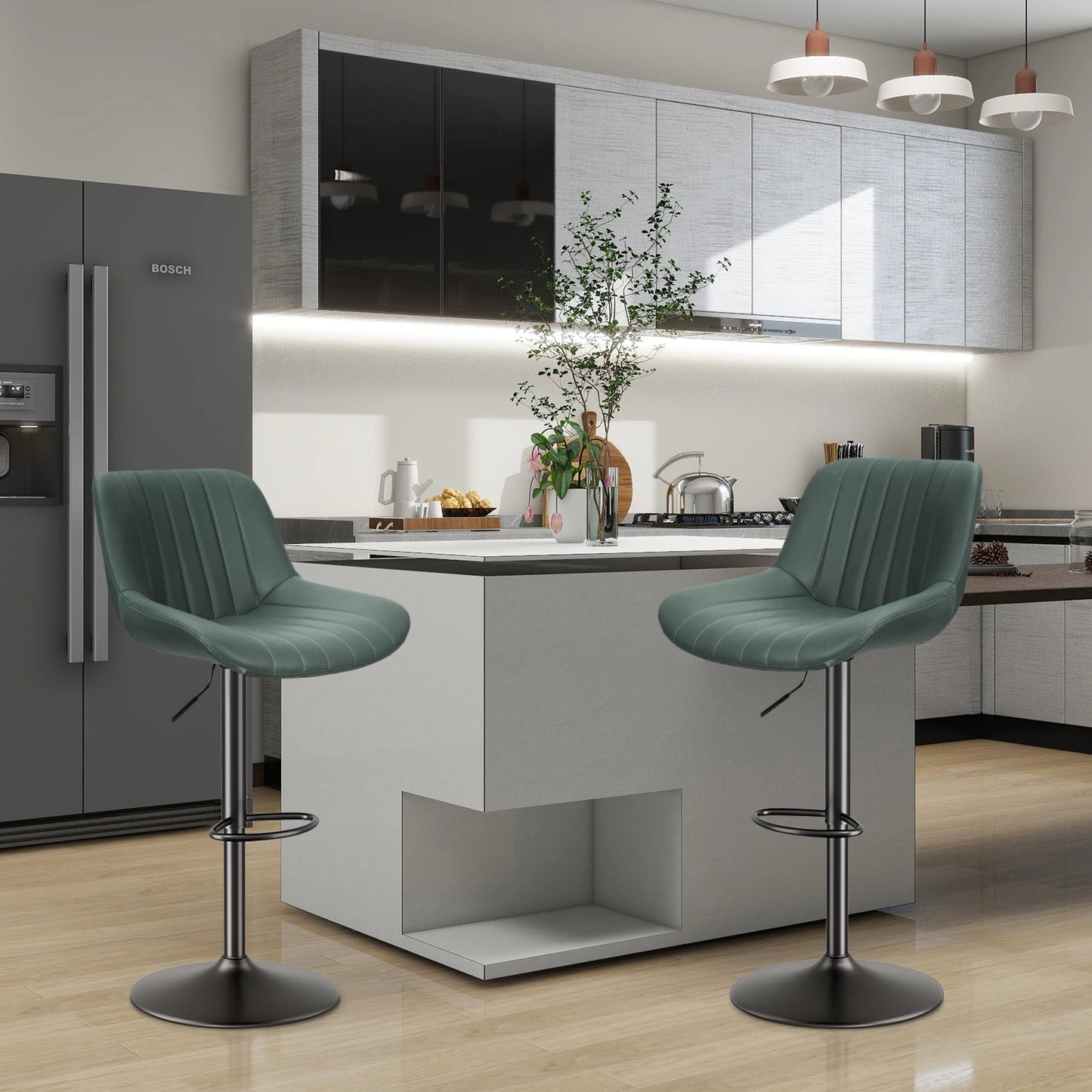 2-Piece Set, Adjustable Modern Rotating Bar Stools