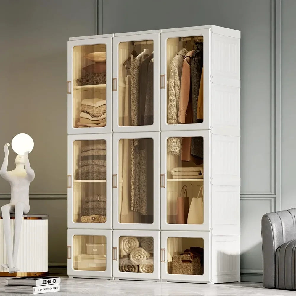 Plastic Portable Wardrobe Closet/ Organizer with Magnetic
