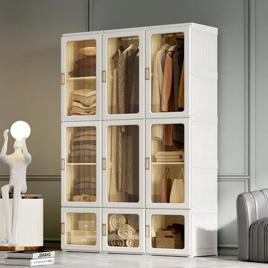 Plastic Portable Wardrobe Closet/ Organizer with Magnetic